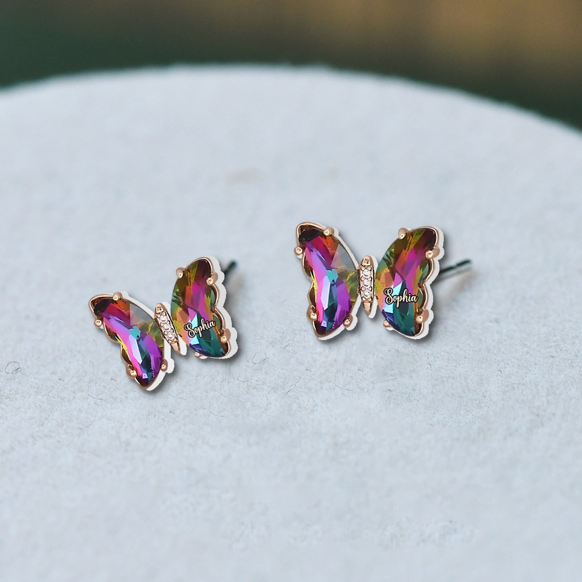 Float Like A Butterfly - Personalized Butterfly Stud Earrings