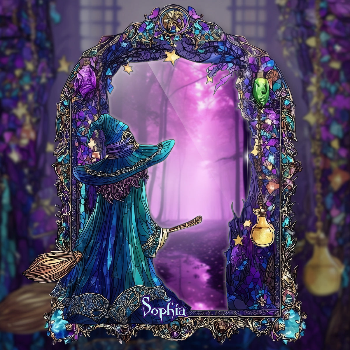 Magical And Mystic - Personalized Witch Wall Hanging Mirror