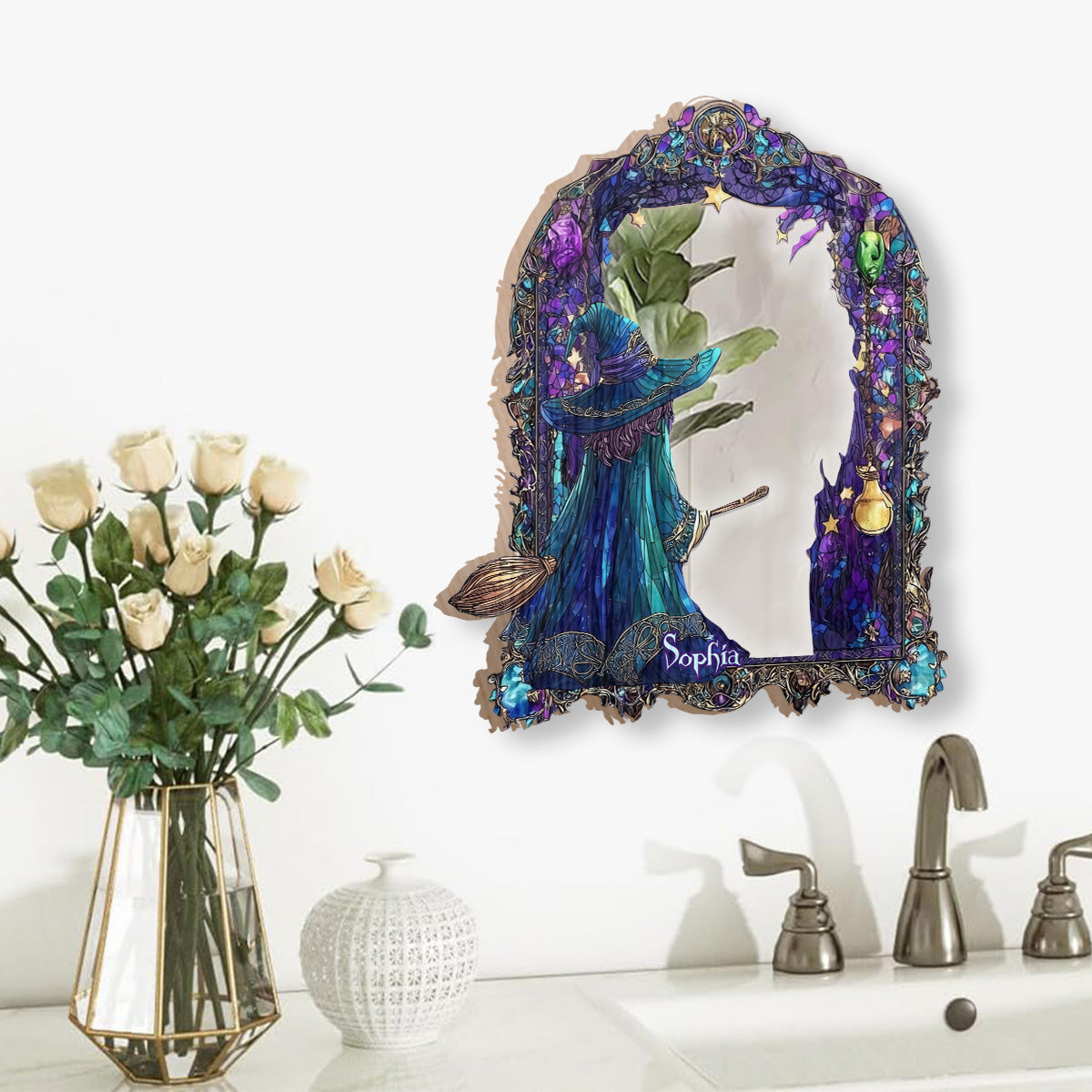 Magical And Mystic - Personalized Witch Wall Hanging Mirror