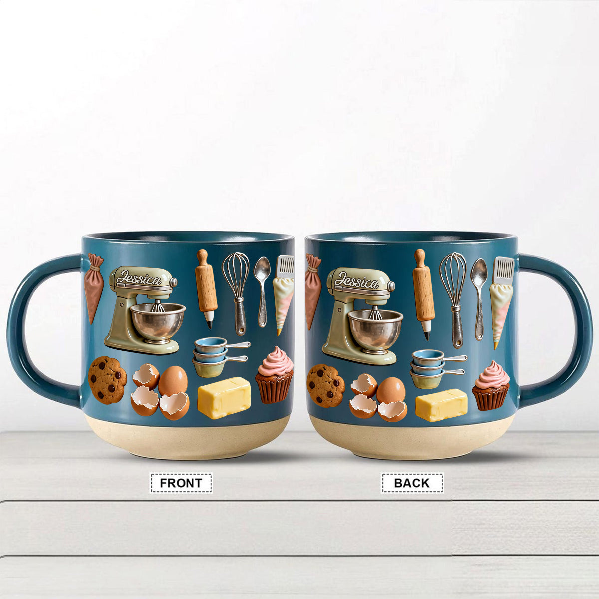 Love Baking - Personalized Baking Printed Pottery Mug
