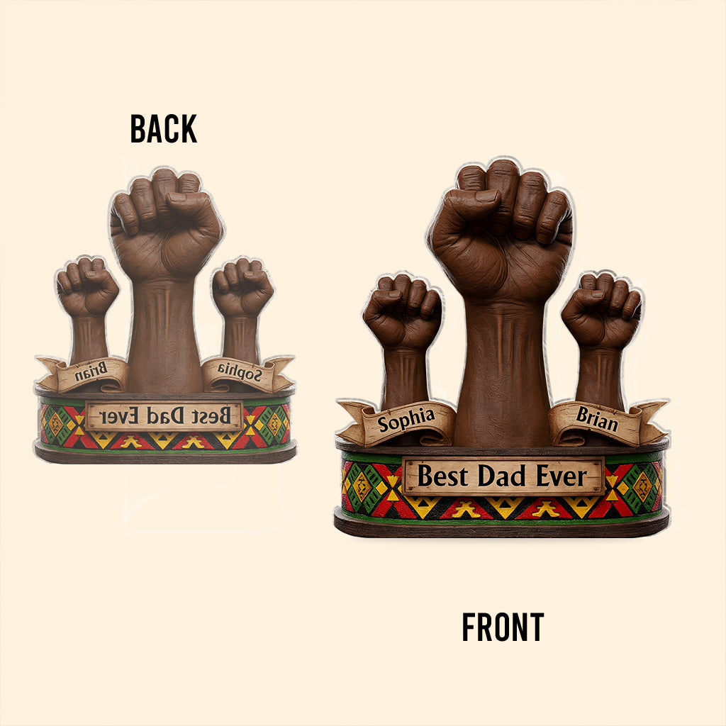 Cooler schwarzer Papa – Personalisierte Acrylplakette in individueller Form für Väter