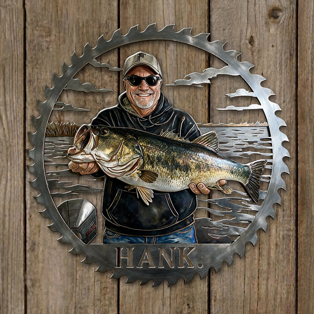 Custom From Any Photo - Personalized Fishing 3D Printed Cut Metal Sign
