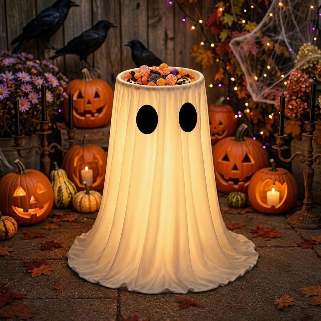 Lighted Ghost Candy Bowl
