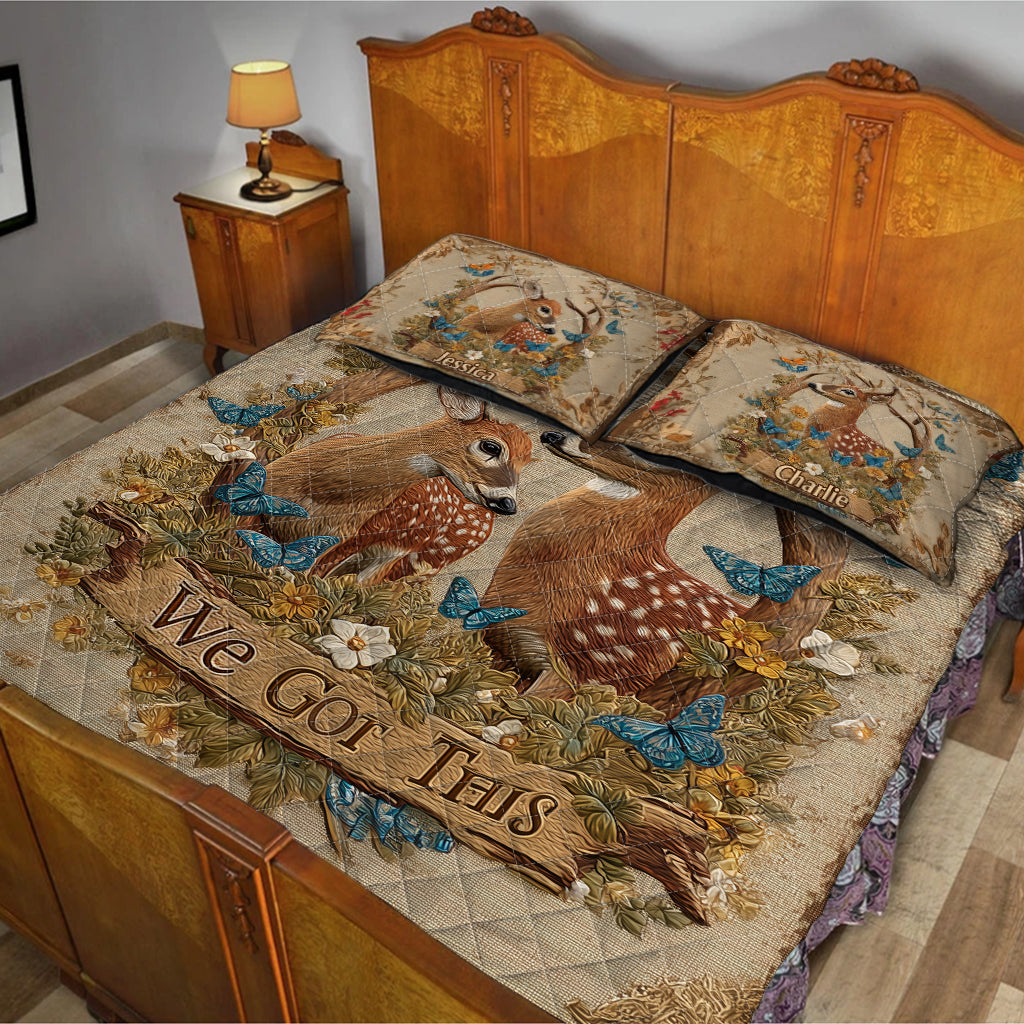 You & Me We Got This - Personalized Hunting Quilt Set