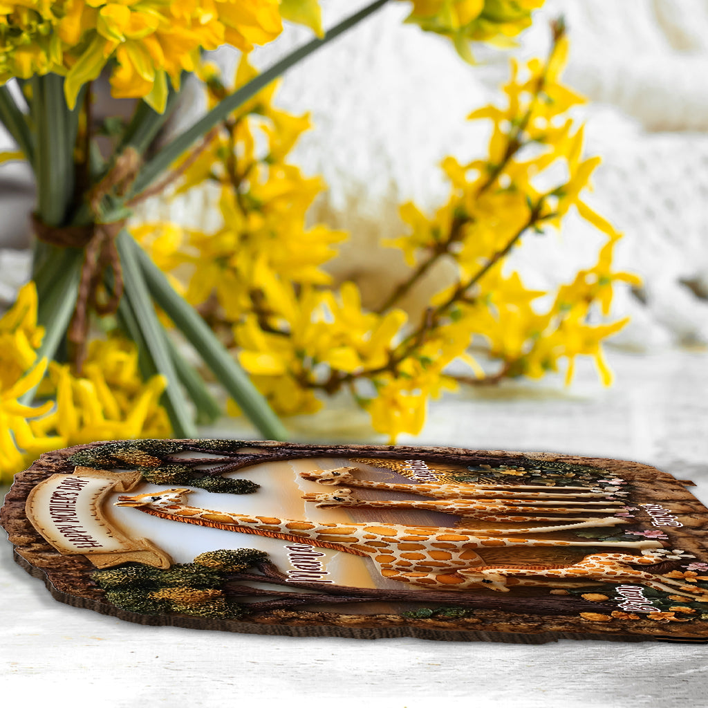 Giraffenmama – Personalisierte, einlagige, große, freistehende Giraffenmama