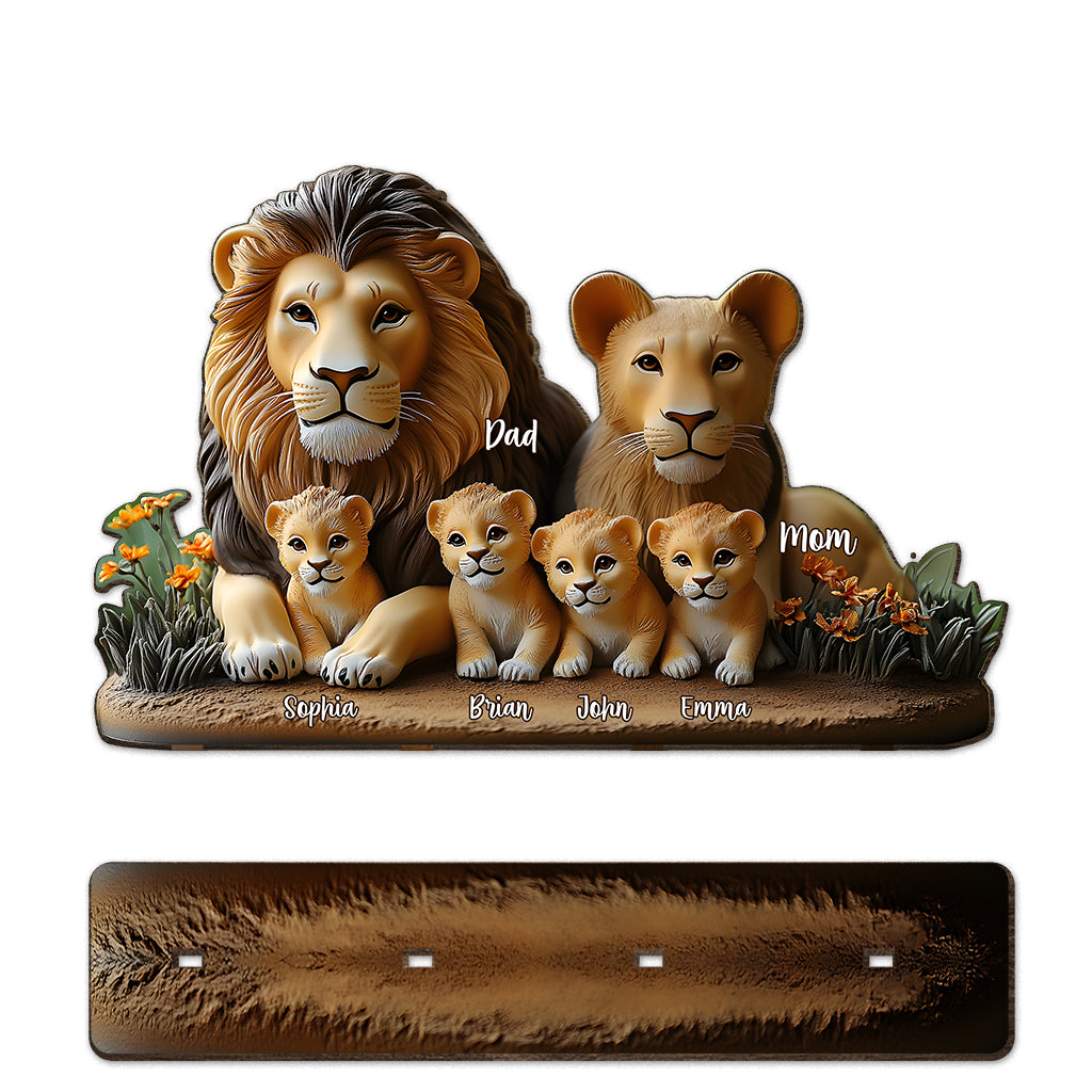 Lion Family - Personalized Family 1 Layered Big Freestanding