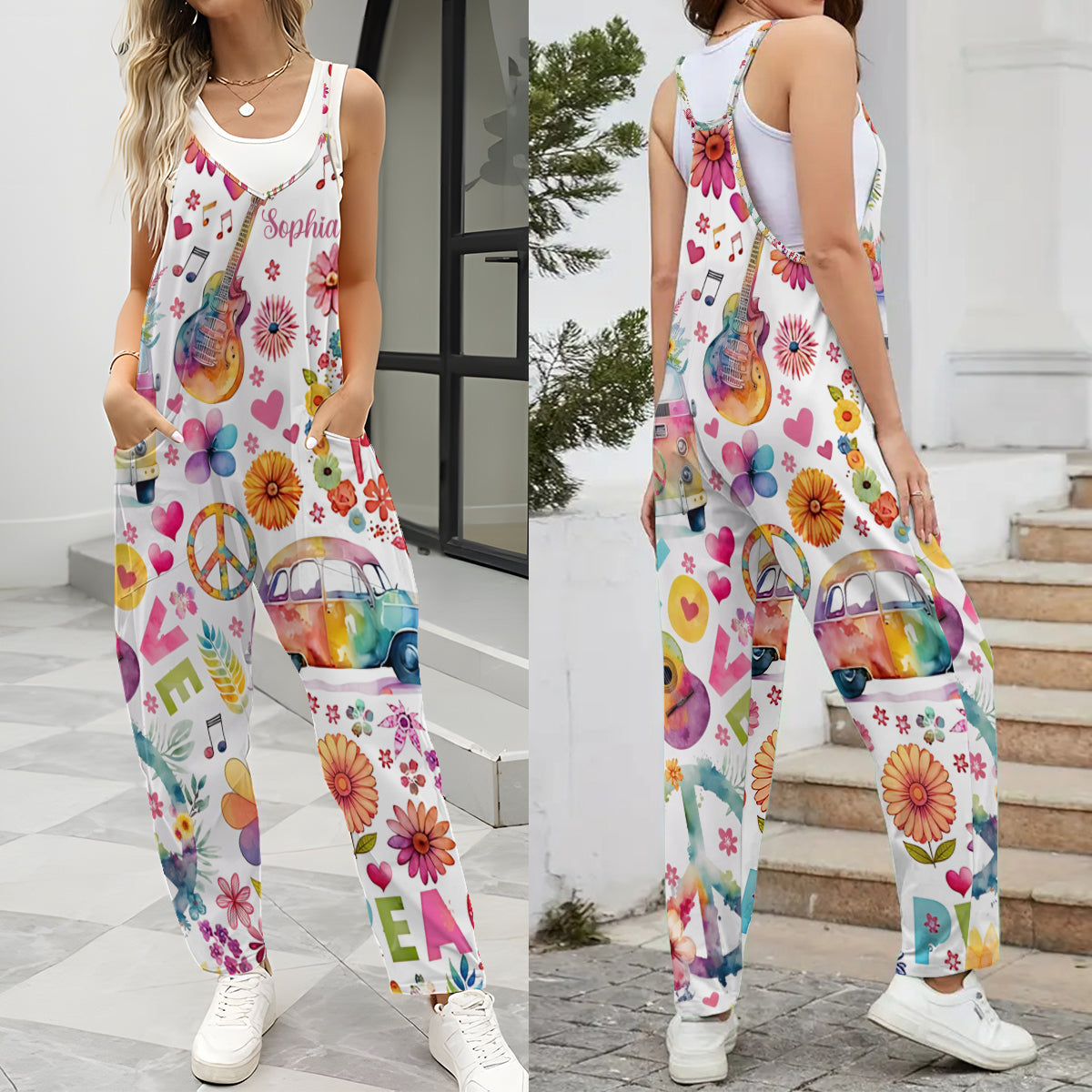 Hippie Soul – Personalisierte Hippie-Overalls/Strampler in lockerer Passform