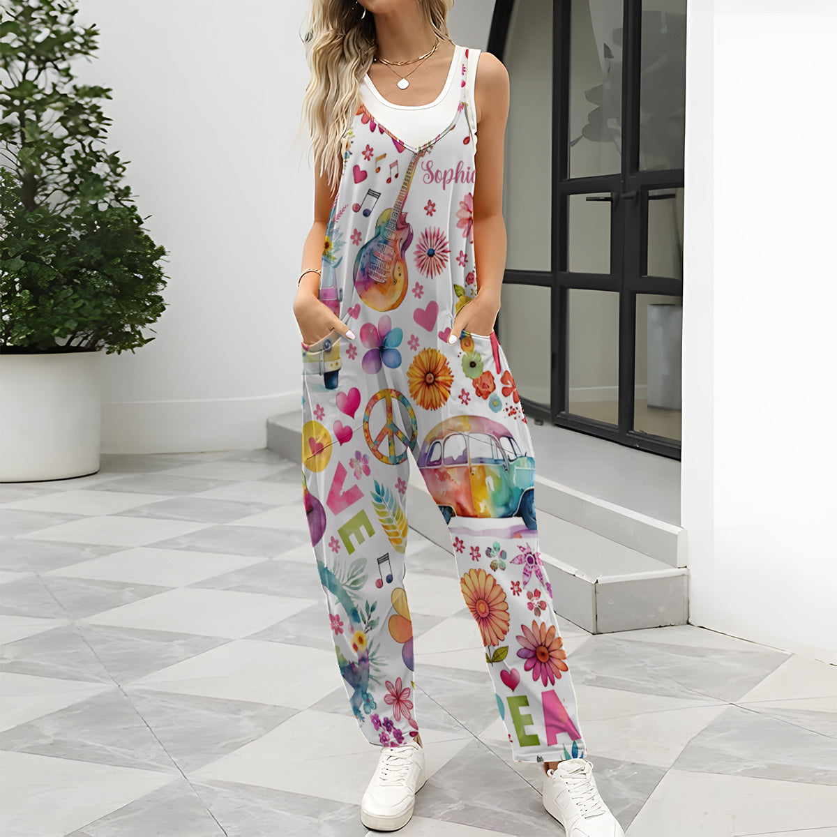 Hippie Soul – Personalisierte Hippie-Overalls/Strampler in lockerer Passform