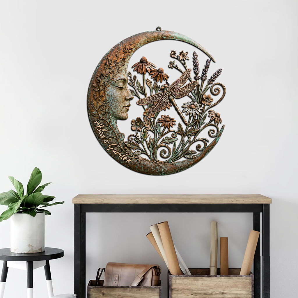Garden Moon - Personalized Gardening Cut Metal Sign