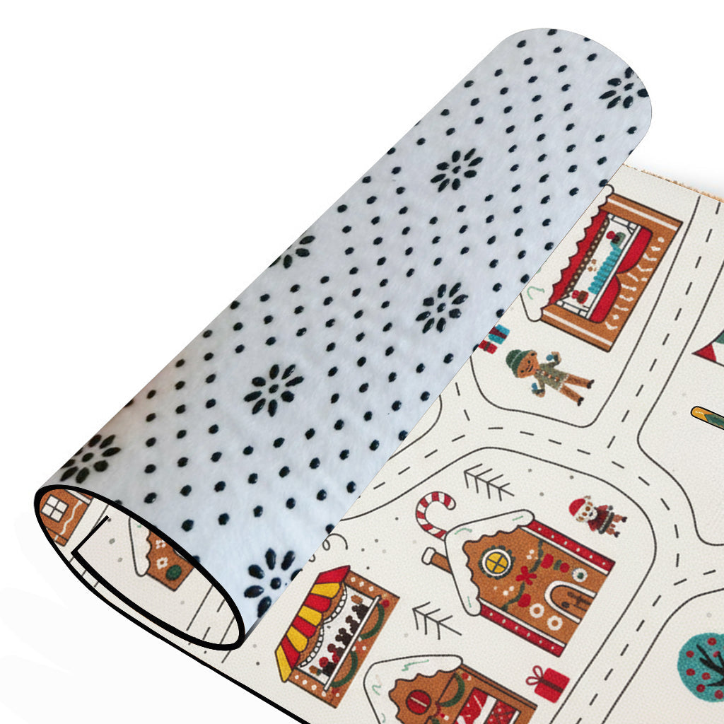 Willkommen im Weihnachtsdorf – personalisierter Kinderteppich