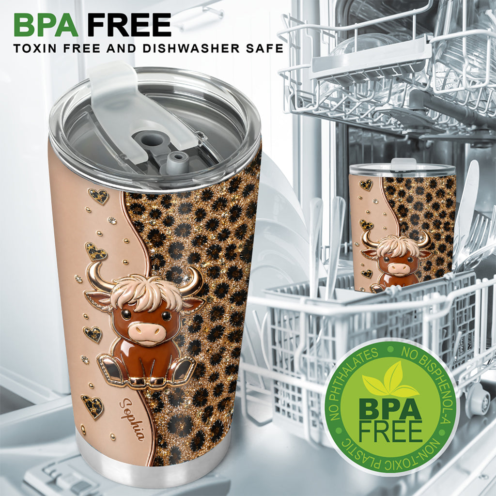 Cute Highland Cow - Personalized Highland Cow Tumbler
