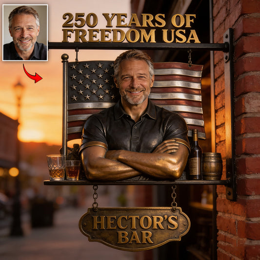 Whiskey Bar individuell aus Foto - Personalisierte Whisky Holz Wandmontageschild