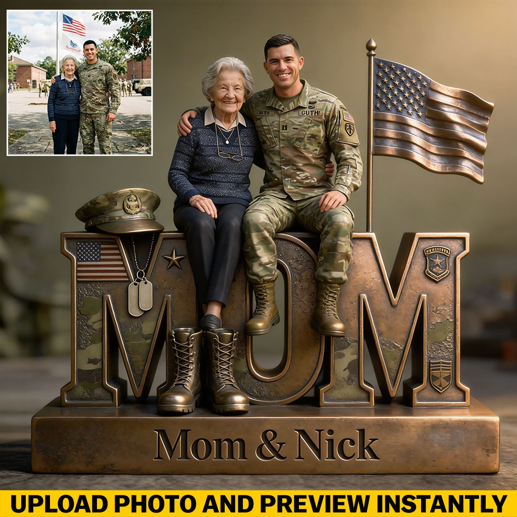 Proud Veteran Mom - Personalized Veteran Custom Shaped Acrylic Plaque