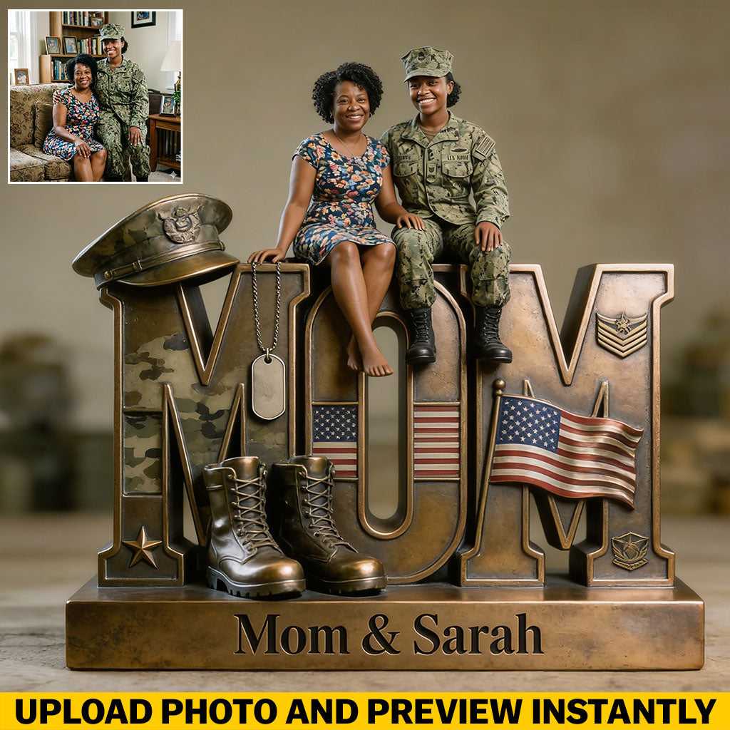 Proud Veteran Mom - Personalized Veteran Custom Shaped Acrylic Plaque