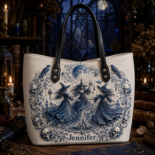 Mitternachts-Coven - Personalisierte Hexen-Lederhandtasche