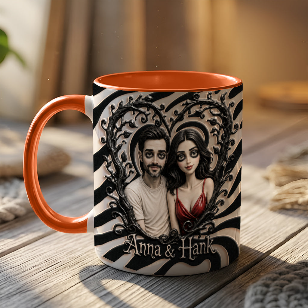 Spooky Couple Gift For Halloween - Personalized Couple 3D Printed Accent Mug