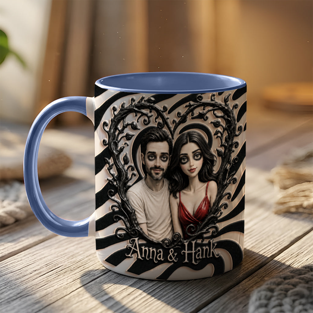 Spooky Couple Gift For Halloween - Personalized Couple 3D Printed Accent Mug