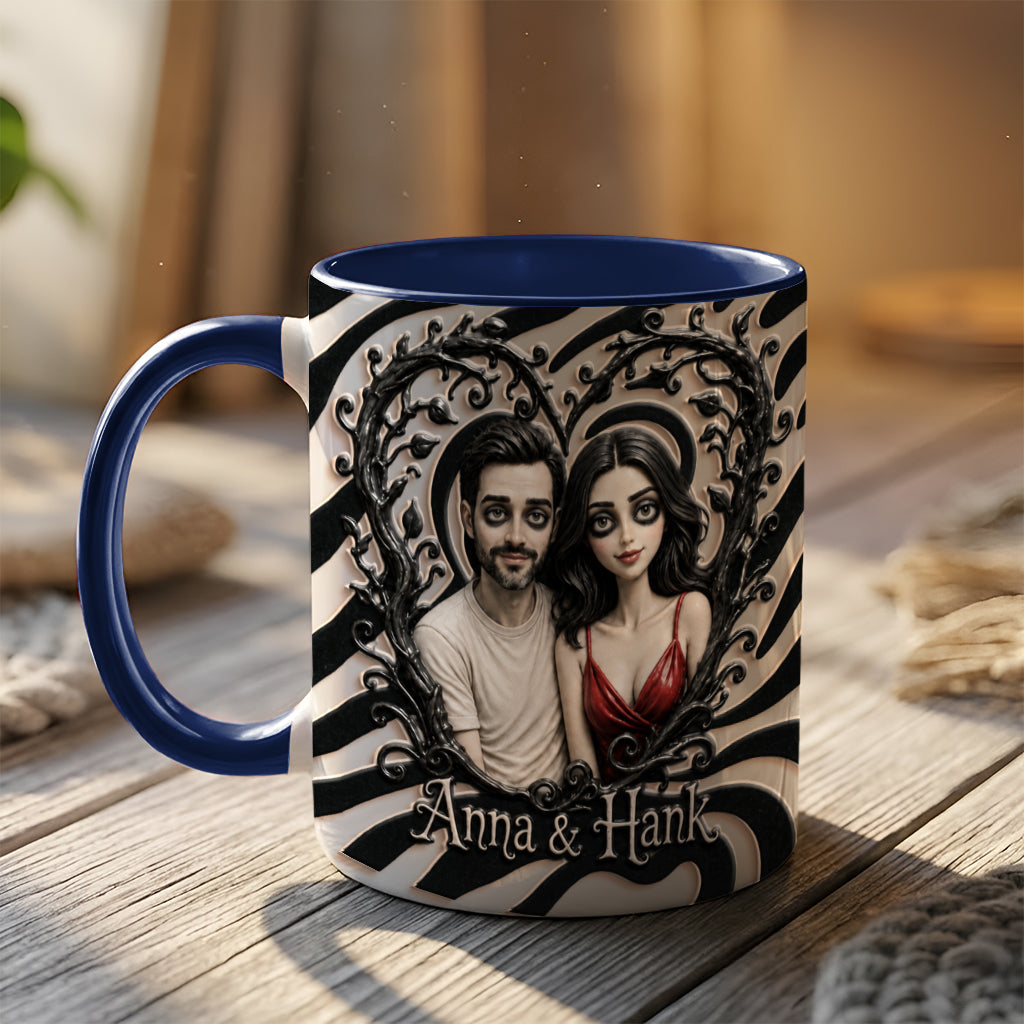 Spooky Couple Gift For Halloween - Personalized Couple 3D Printed Accent Mug