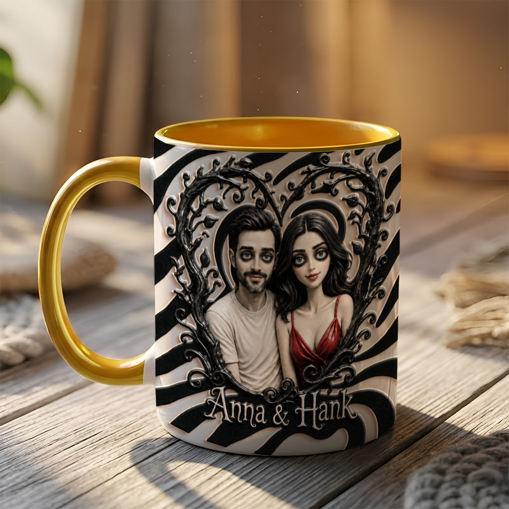 Spooky Couple Gift For Halloween - Personalized Couple 3D Printed Accent Mug