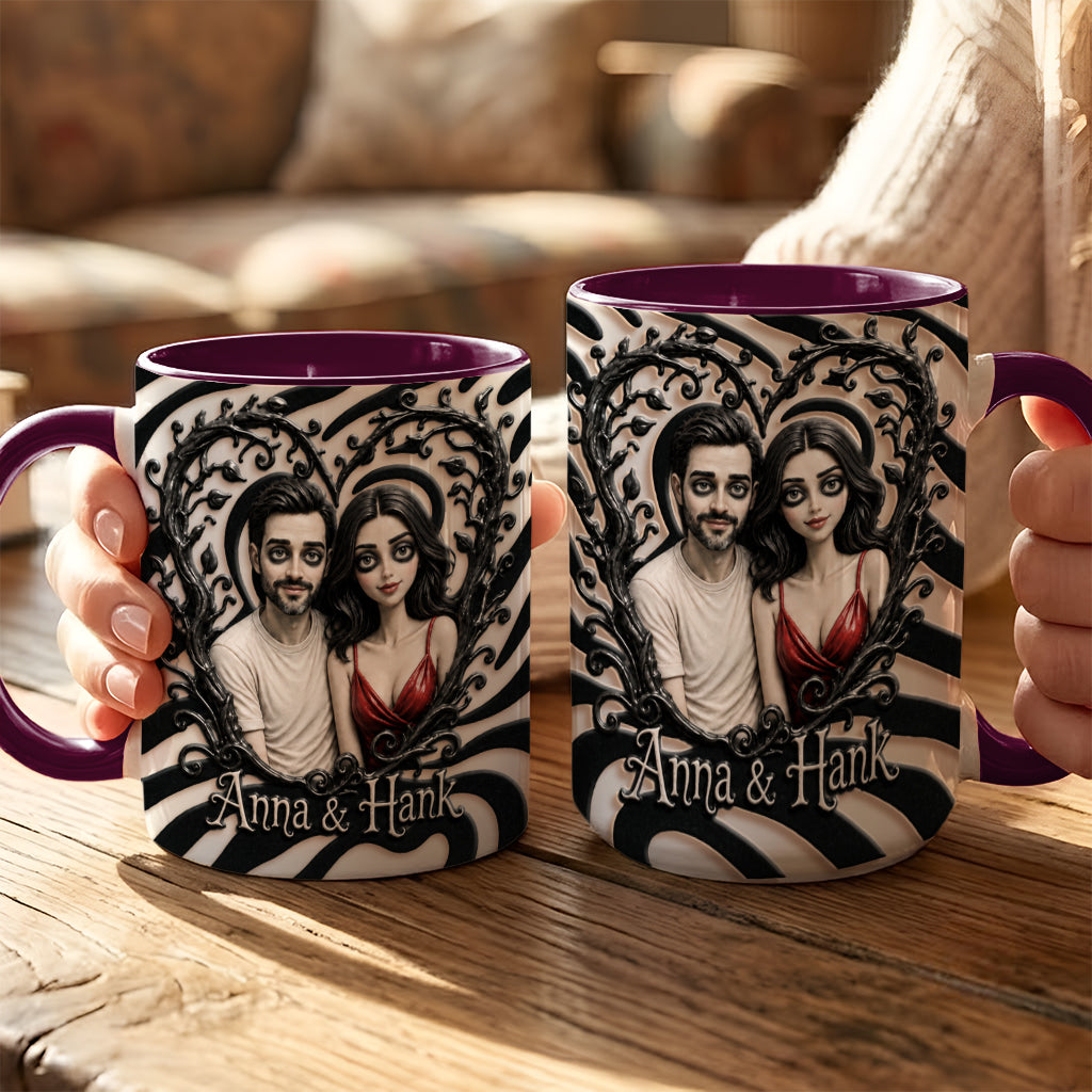 Spooky Couple Gift For Halloween - Personalized Couple 3D Printed Accent Mug