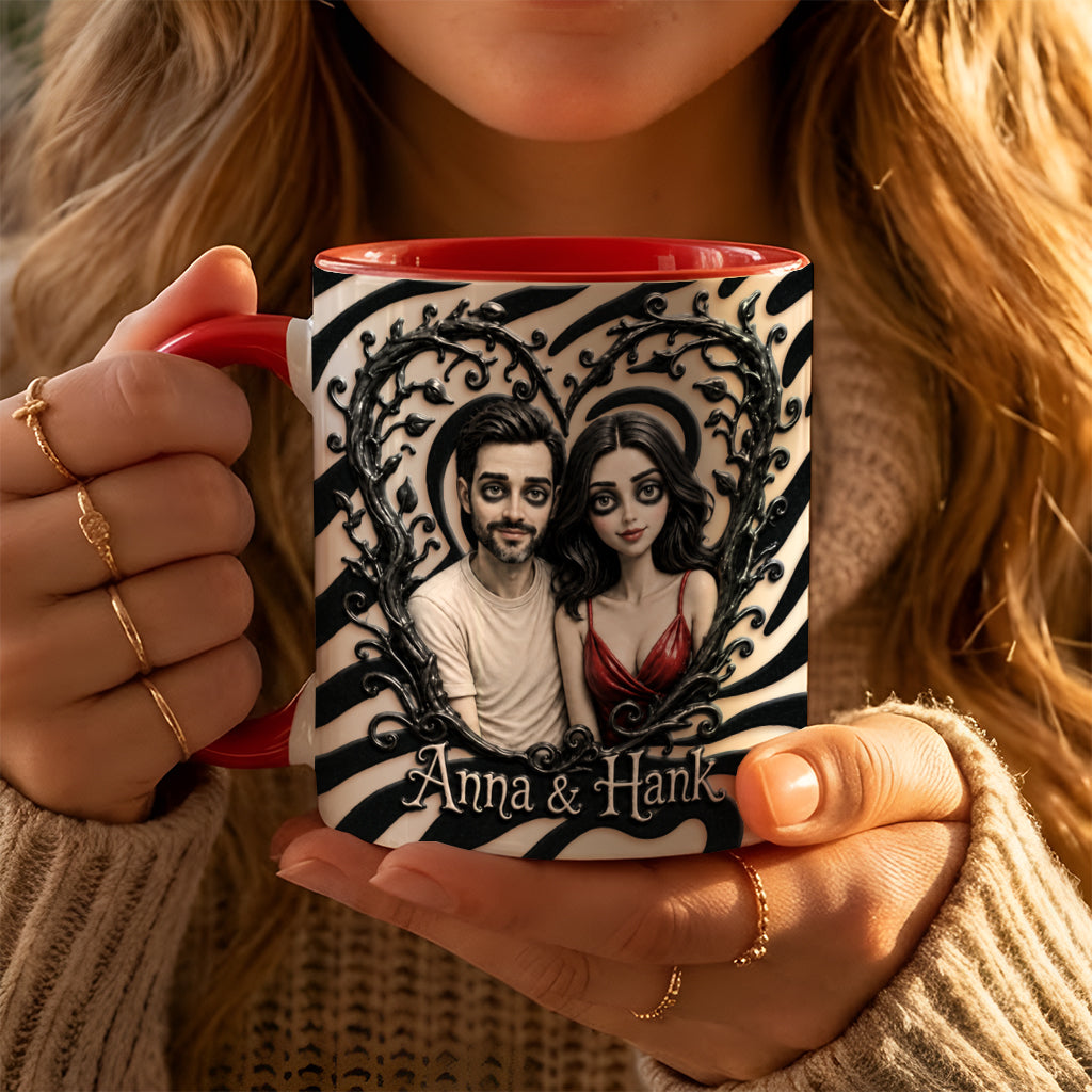 Spooky Couple Gift For Halloween - Personalized Couple 3D Printed Accent Mug