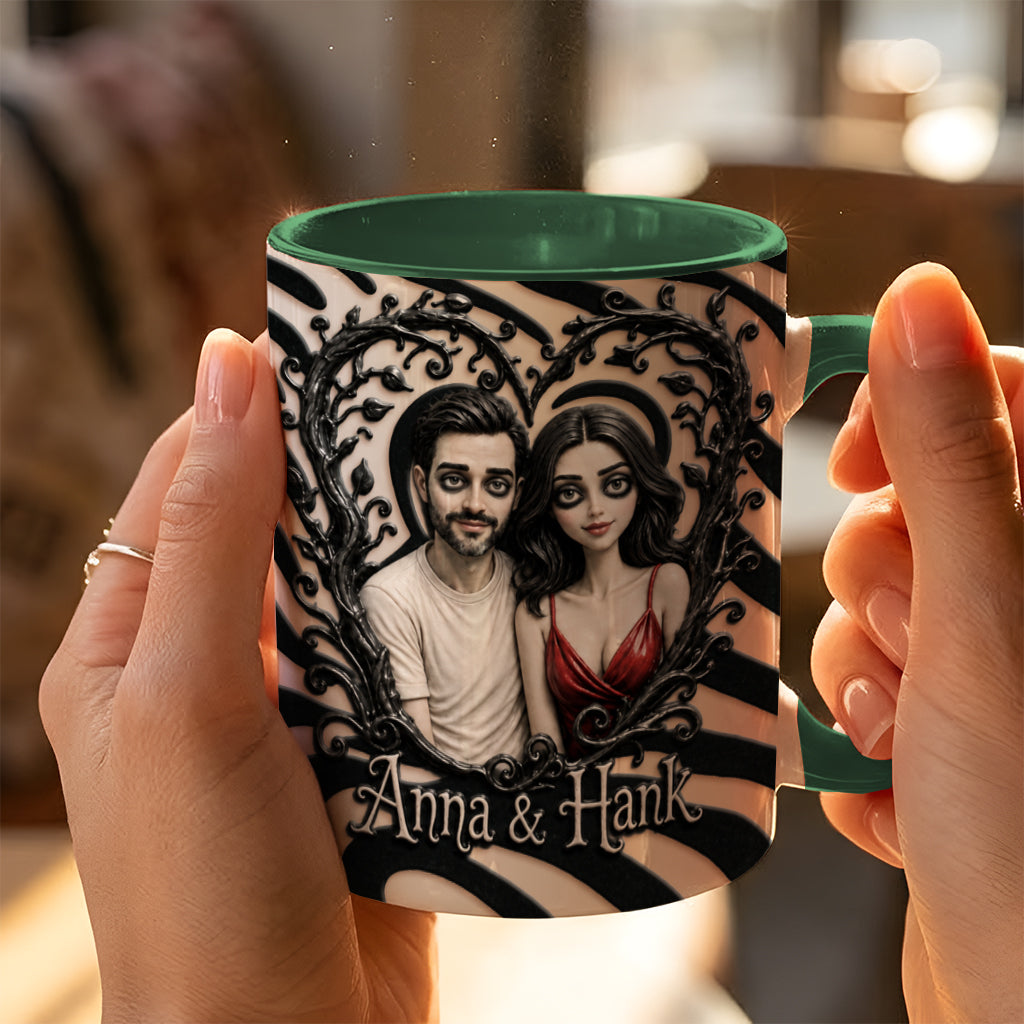 Spooky Couple Gift For Halloween - Personalized Couple 3D Printed Accent Mug