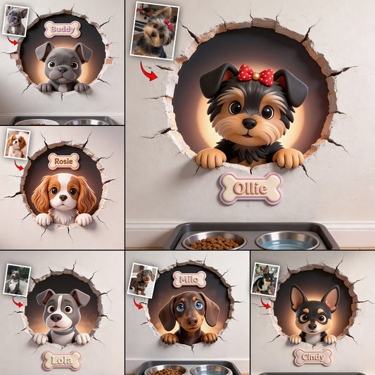 Benutzerdefiniertes Foto - Personalisierter Hundewandaufkleber