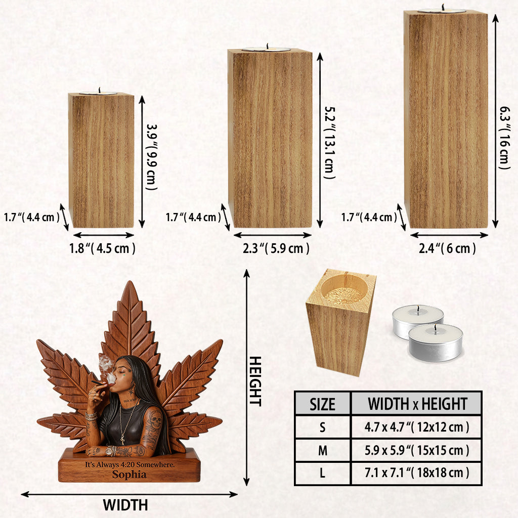 Cannabis-Enthusiast - Personalisierter Weed Kerzenhalter in individueller Form