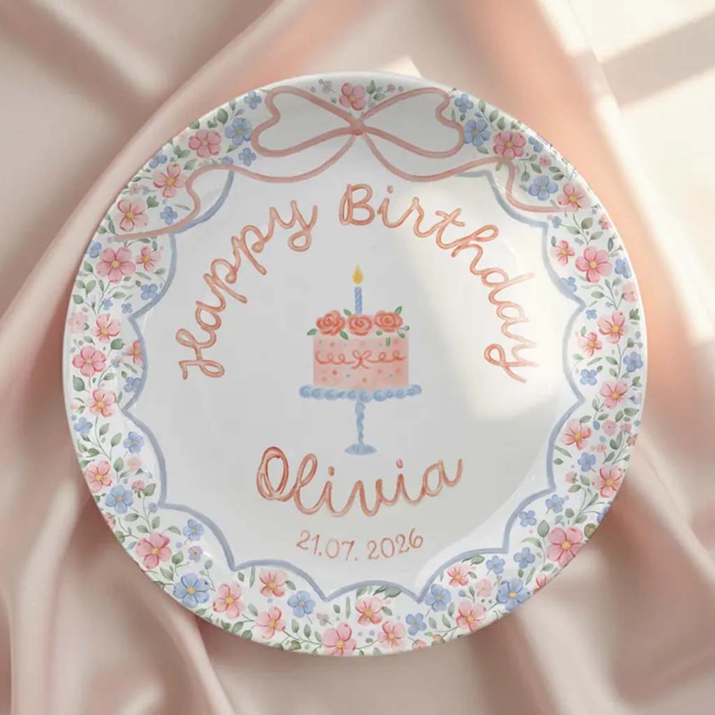 Birthday Gift - Personalized Birthday Ceramic Round Plate