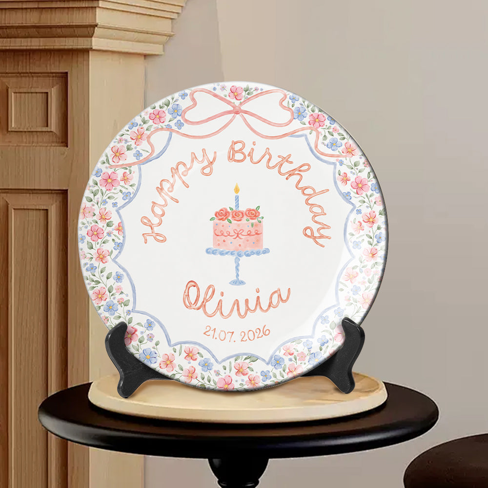 Birthday Gift - Personalized Birthday Ceramic Round Plate