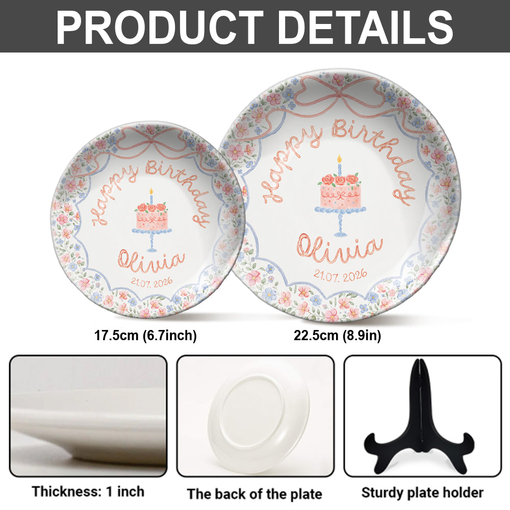 Birthday Gift - Personalized Birthday Ceramic Round Plate