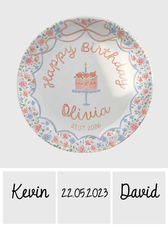 Birthday Gift - Personalized Birthday Ceramic Round Plate