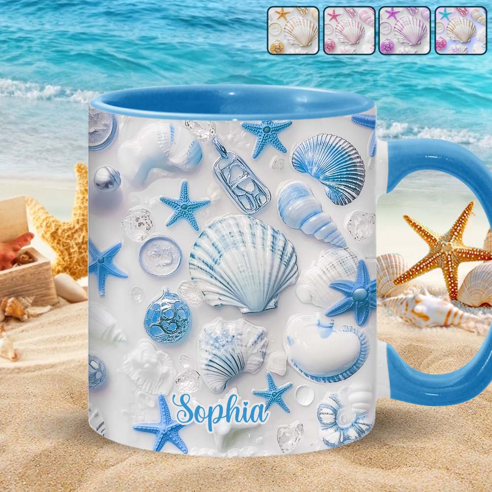 Strandliebhaberin - Personalisierte Tasse mit Meeresmotiv