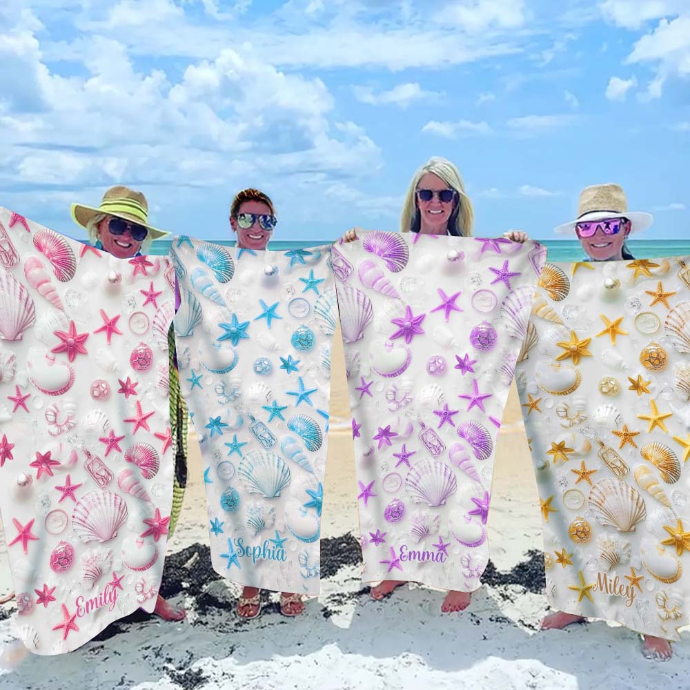 Strandliebhaberin – Personalisiertes, schnelltrocknendes Strand-/Badetuch für Meeresliebhaberinnen