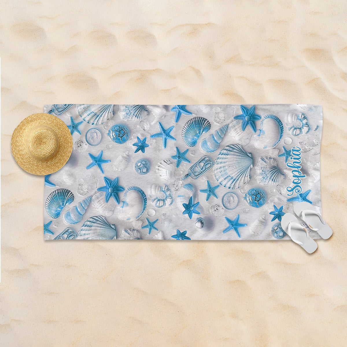 Strandliebhaberin – Personalisiertes, schnelltrocknendes Strand-/Badetuch für Meeresliebhaberinnen