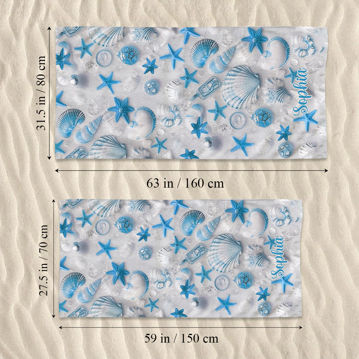 Strandliebhaberin – Personalisiertes, schnelltrocknendes Strand-/Badetuch für Meeresliebhaberinnen