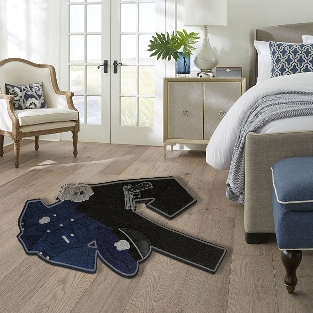 Police Outfits - Personalized Police Officer Non-Slip Tufted Rug