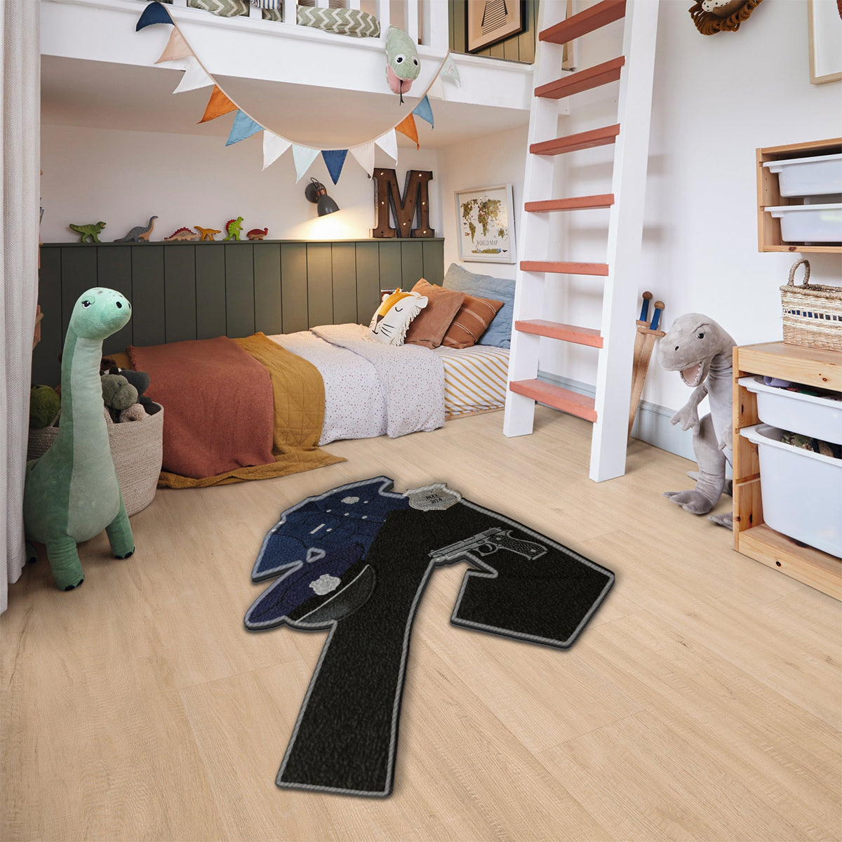 Police Outfits - Personalized Police Officer Non-Slip Tufted Rug