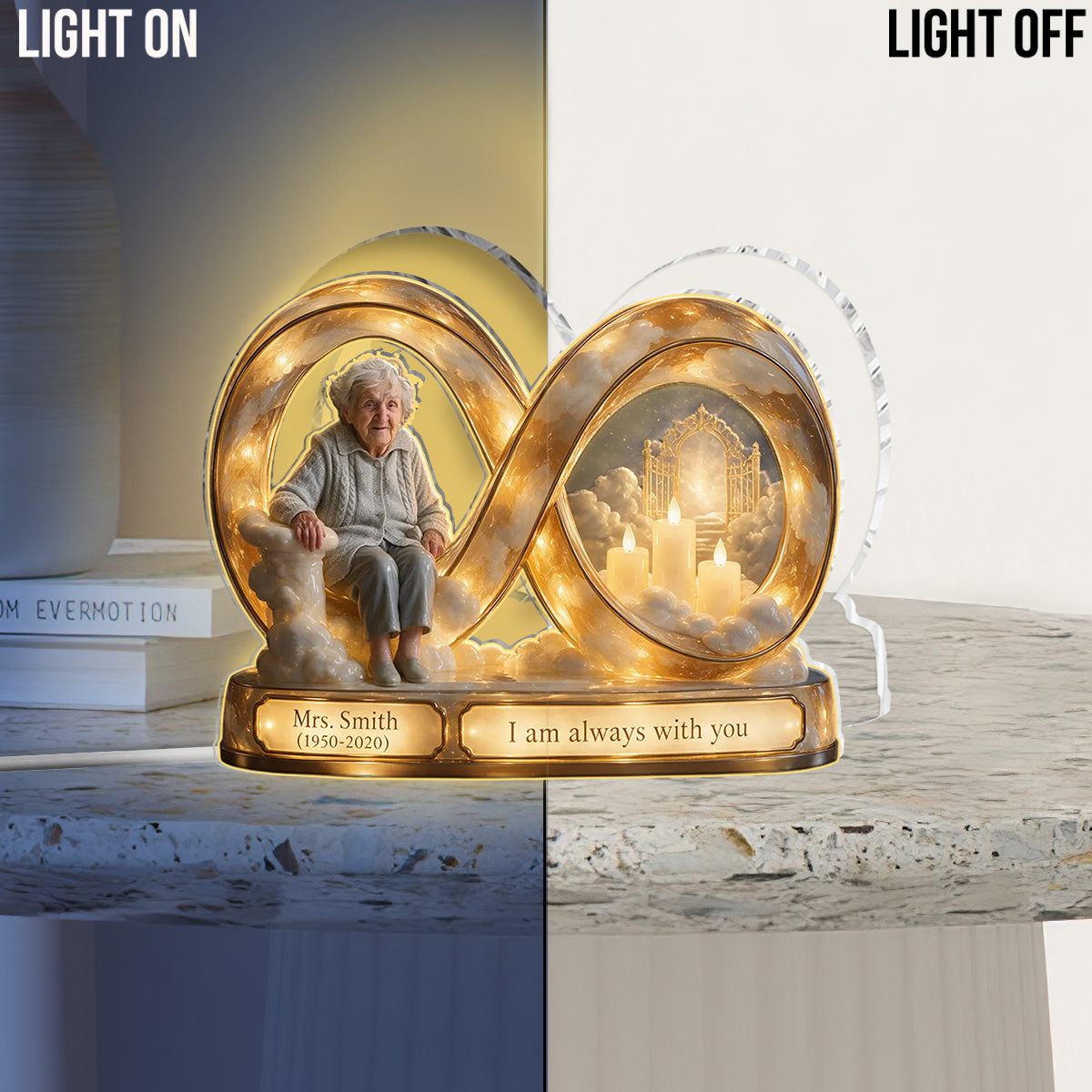 Personalisierte Gedenkgeschenke, Ein wunderschönes Andenken für einen geliebten Menschen - Personalisierte Acryl LED Nachtlampe