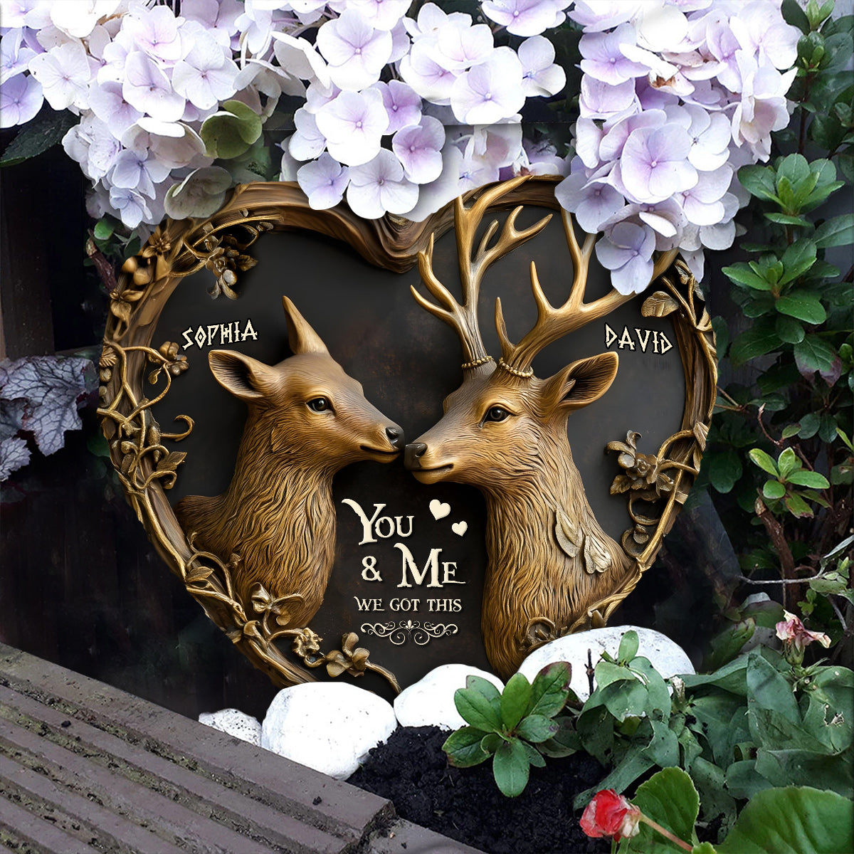 Du und ich, wir schaffen das – personalisierter Jagdherz-Stein