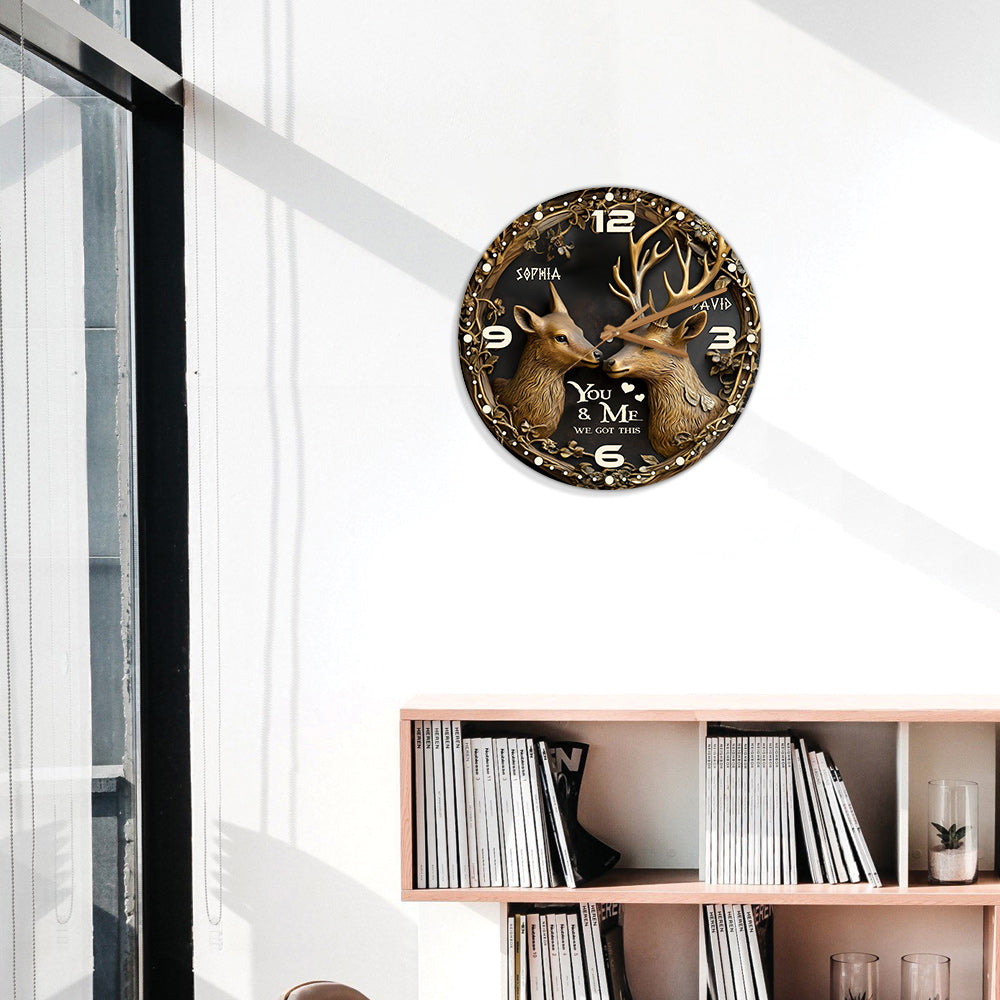 Du und ich, wir schaffen das – personalisierte Jagd-Wanduhr