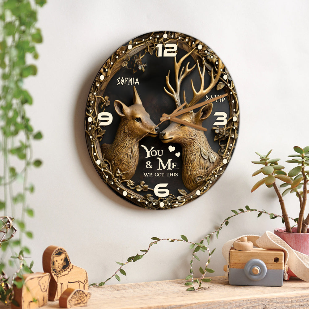 Du und ich, wir schaffen das – personalisierte Jagd-Wanduhr