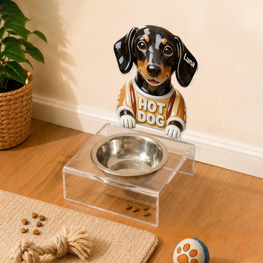 Dinner & Drinks Pet Food And Water Bowl - Personalized Dog Pet Feeder