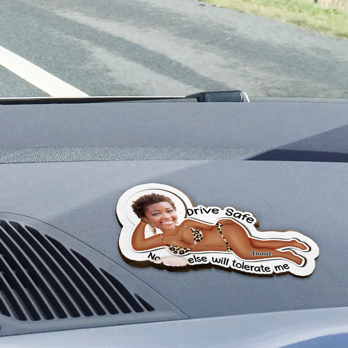 Fahr vorsichtig, sonst wird mich keiner tolerieren – Personalisierter Auto-Sonnenblendenclip in Pärchenform