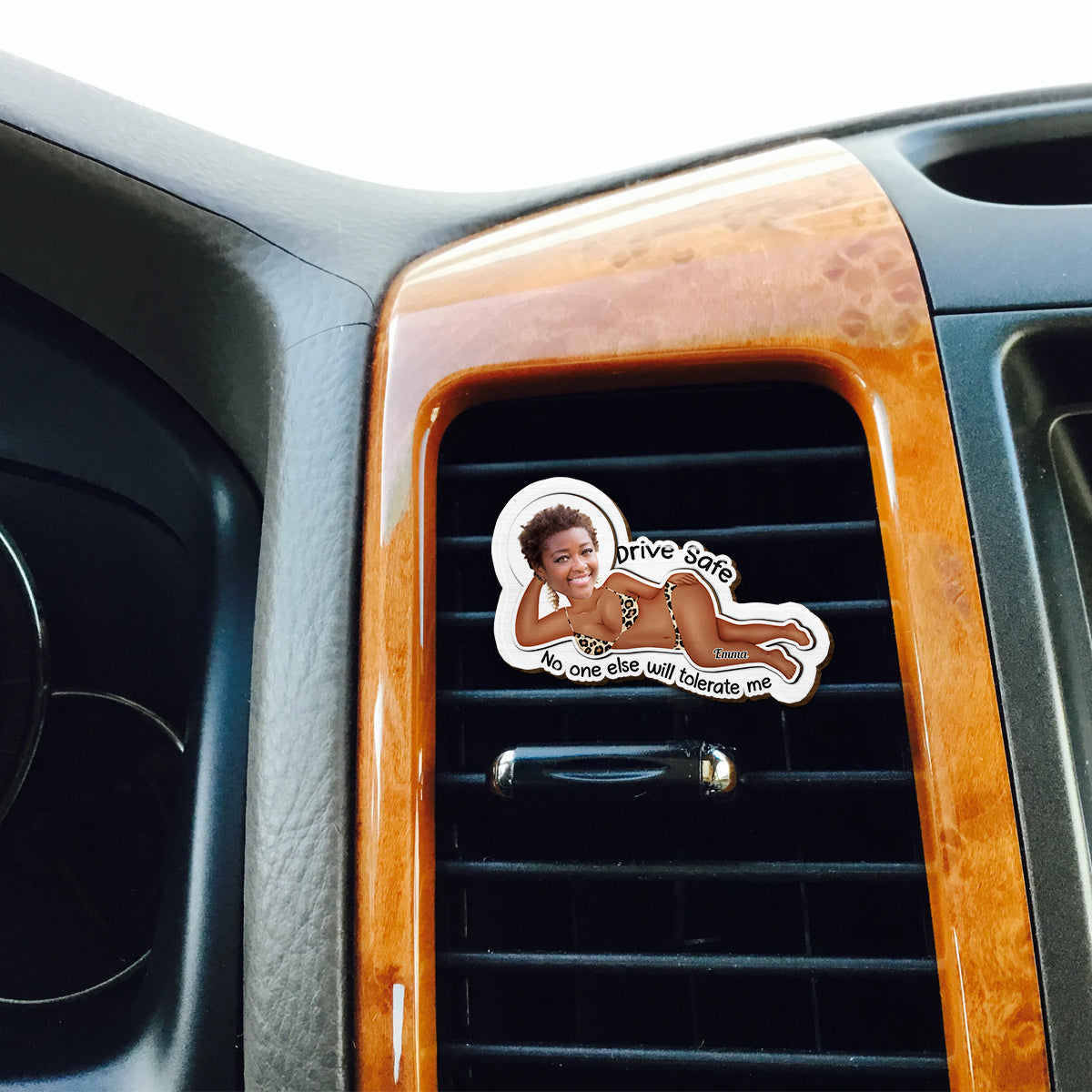 Fahr vorsichtig, sonst wird mich keiner tolerieren – Personalisierter Auto-Sonnenblendenclip in Pärchenform