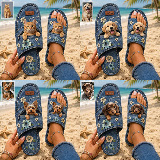 Salty Lil' Beach - Personalized Dog Open Toe Sandals