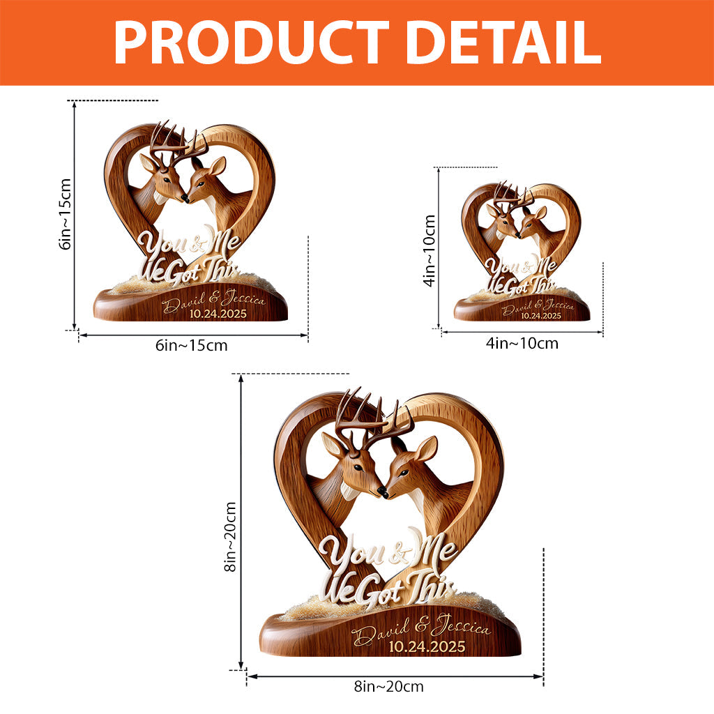 Du und ich, wir schaffen das – personalisierte Jagd-Acrylplakette in individueller Form