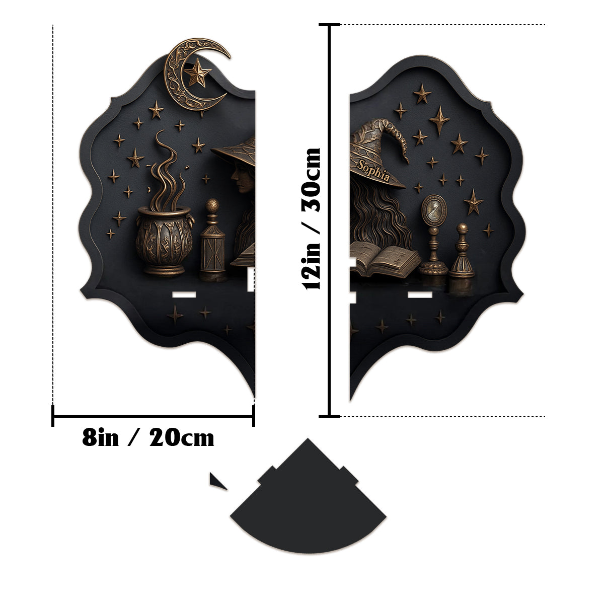 Hexenhaus – Personalisiertes Hexen-Eckregal