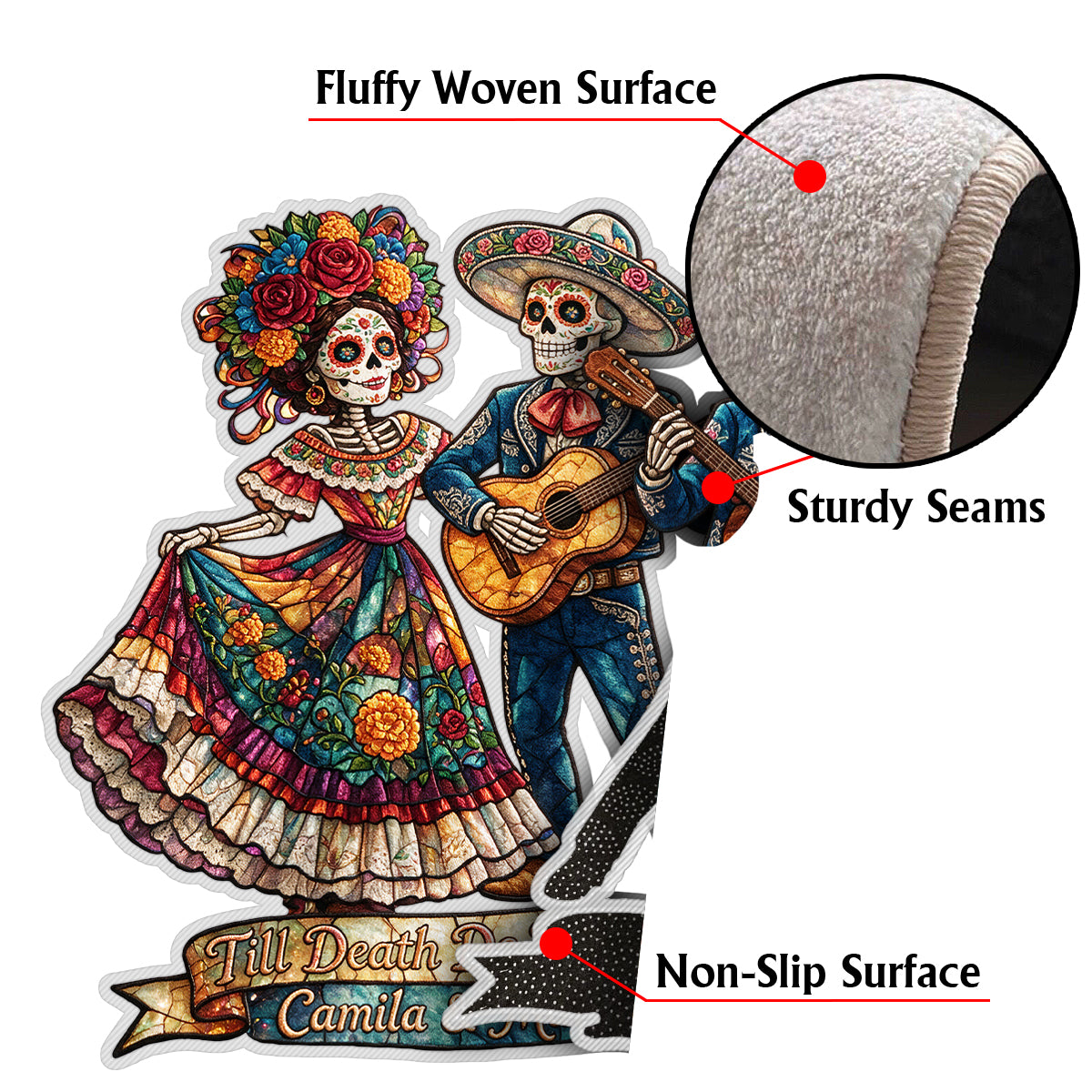 Till Death Do Us Part - Personalized Couple Non-Slip Tufted Rug