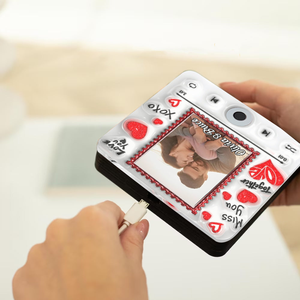 Verwandle deine Liebe in ein Lied – Personalisierter Kühlschrankmagnet für Paare mit Musik